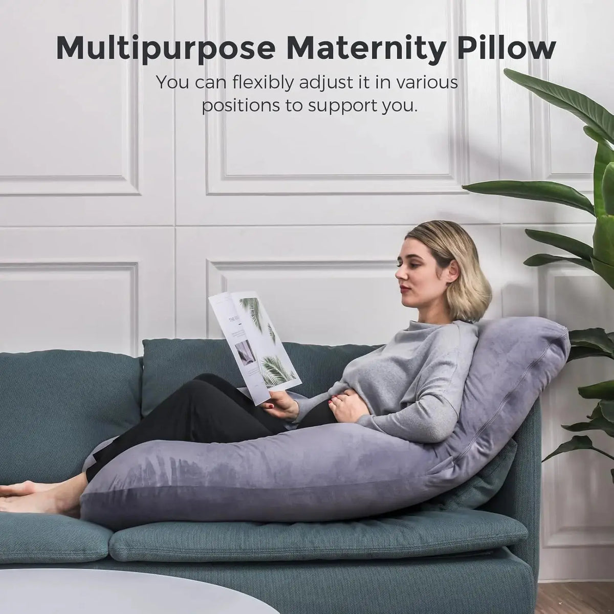 J Shaped Pregnancy Pillow - Jوسادة الحمل على شكل - Omuma